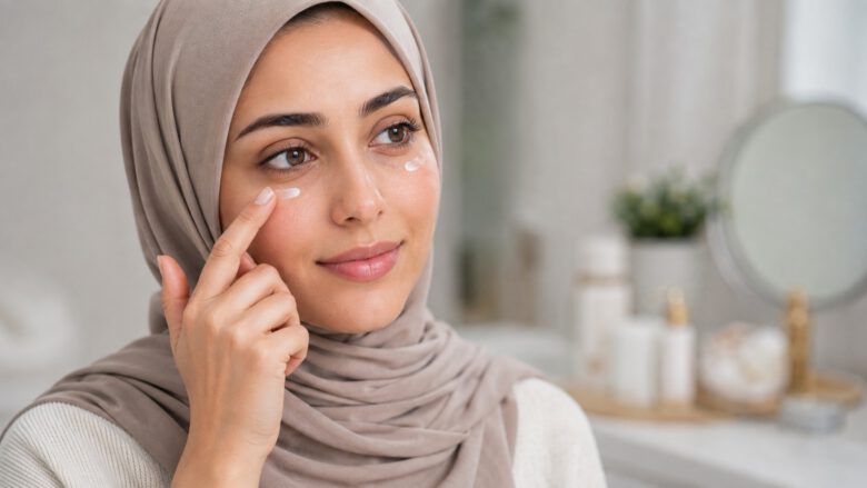 تطبيق كريم العناية تحت العين
