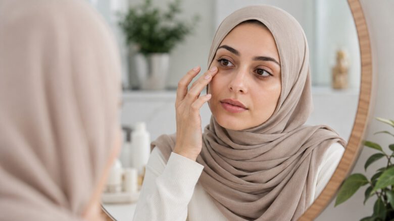 فحص الهالات السوداء أمام المرآة