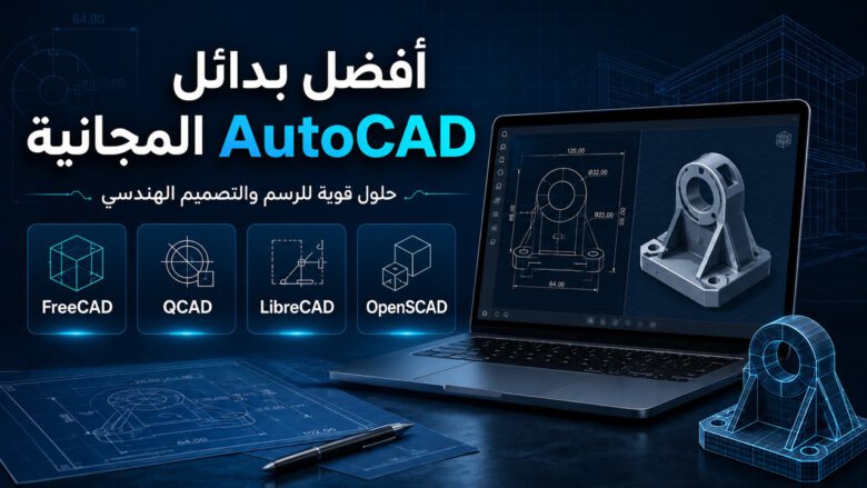 أفضل بدائل AutoCAD المجانية مثل FreeCAD وQCAD وLibreCAD وOpenSCAD