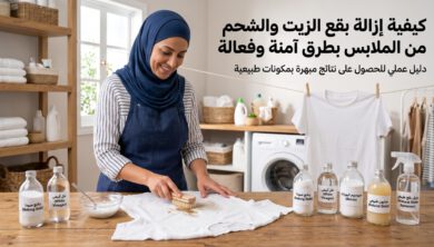 إزالة بقع الزيت والشحم من الملابس باستخدام سائل التنظيف وبيكربونات الصوديوم