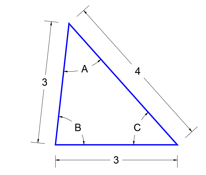 كيفية قياس الزوايا الداخلية لمثلث معلوم الأضلاع