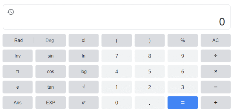 أداة الآلة الحاسبية العلمية من Google - أدوات خفية
