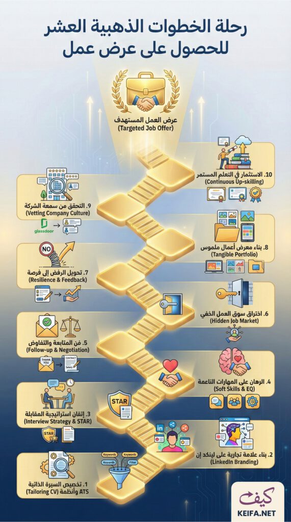10 خطوات ذهبية للحصول على وظيفة