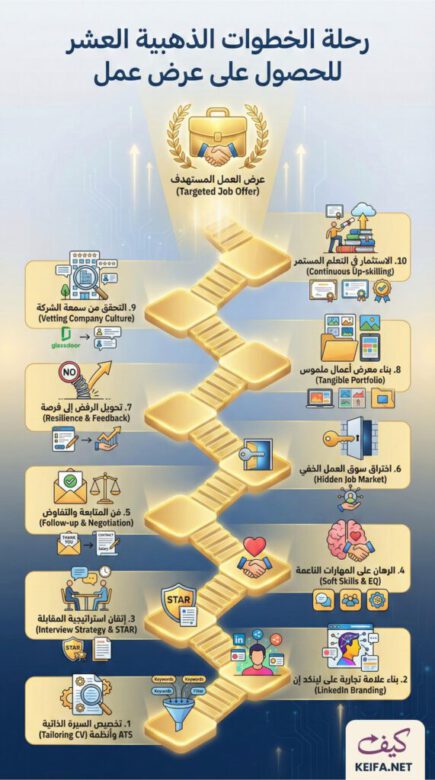 10 خطوات ذهبية للحصول على وظيفة