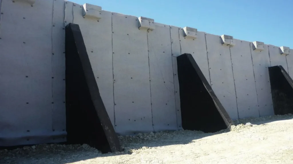 الجدار الاستنادي المدعّم (Counterfort Retaining Wall)