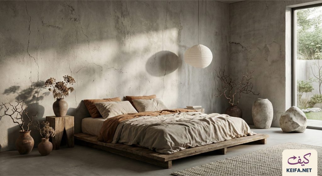 غرفة النوم الهادئة "وابي سابي" (Wabi-Sabi Bedroom)