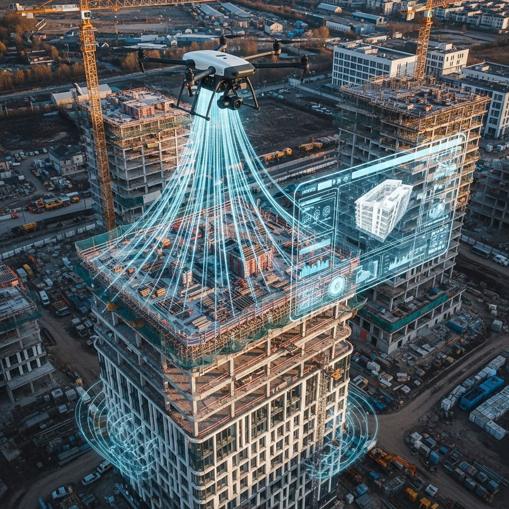 استخدام الدرونز والذكاء الاصطناعي في توثيق مشاريع البناء 2027