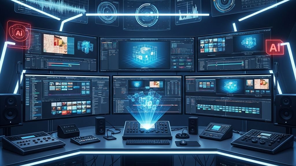 استوديو احترافي لصناعة الفيديو لعام 2027 يظهر أفضل برامج صناعة الفيديو والمونتاج الحديثة