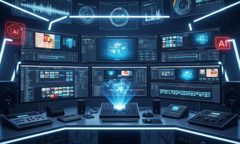 استوديو احترافي لصناعة الفيديو لعام 2027 يظهر أفضل برامج صناعة الفيديو والمونتاج الحديثة