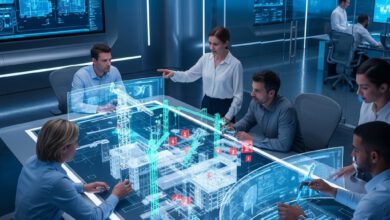 مهندسون يخططون لعمل خطة التنفيذ Method Statement باستخدام تقنيات حديثة