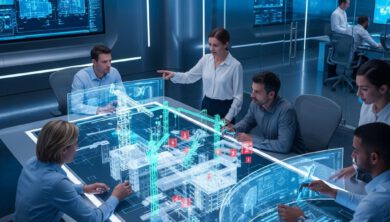 مهندسون يخططون لعمل خطة التنفيذ Method Statement باستخدام تقنيات حديثة