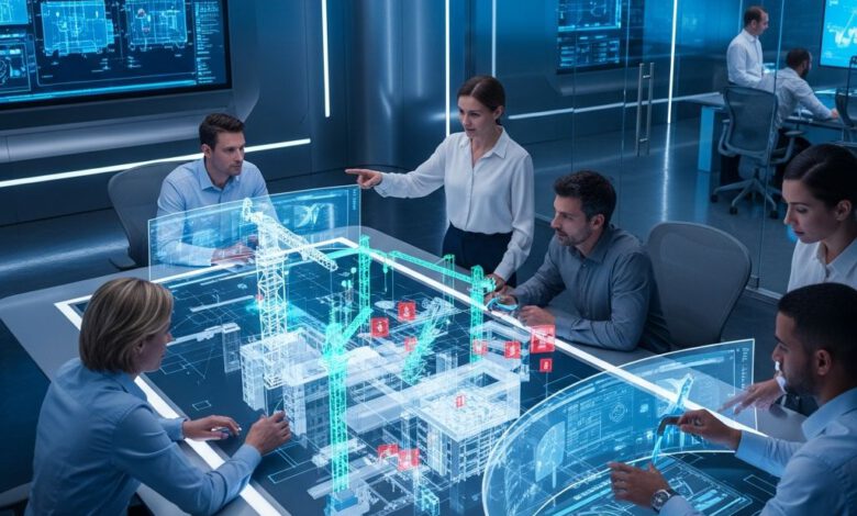 مهندسون يخططون لعمل خطة التنفيذ Method Statement باستخدام تقنيات حديثة