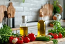 أساسيات الطهي الصحي ومكونات طازجة في المطبخ العصري