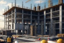 تنفيذ أعمال المباني بالتسلسل الهندسي الصحيح في موقع بناء حديث
