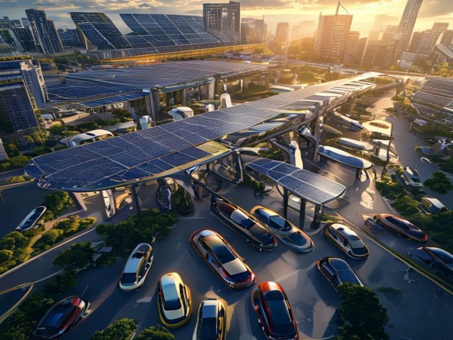 مركز شحن سيارات كهربائية ضخم يعمل بالطاقة الشمسية في عام 2026
