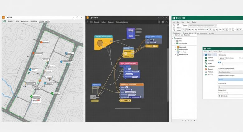 ربط Civil 3D وExcel وDynamo لبيانات COBie