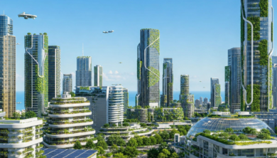 مدينة مستدامة مستقبلية بتقنيات 2026