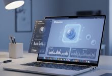 واجهة Gemini المتطورة في متصفح جوجل كروم لعام 2027 داخل بيئة عمل مستقبلية