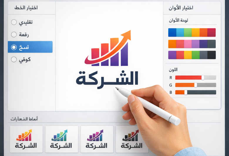 تخصيص شعار عربي باستخدام أدوات التصميم الذكية