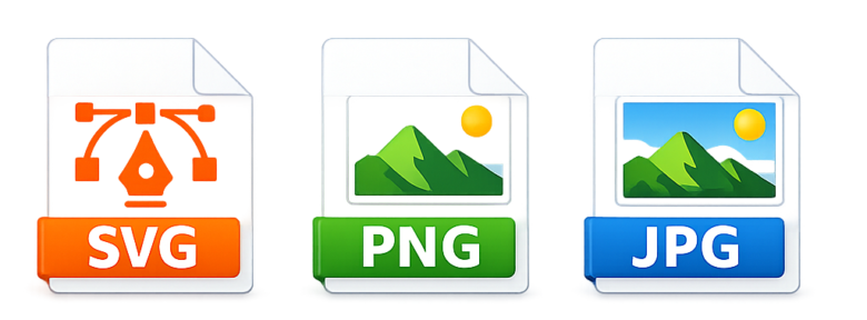 أيقونات صيغ ملفات الشعارات SVG و PNG و JPG