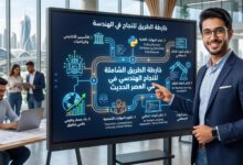 مهندس ناجح يعمل على تصميم مشروع مستدام باستخدام التكنولوجيا الحديثة