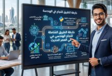 مهندس ناجح يعمل على تصميم مشروع مستدام باستخدام التكنولوجيا الحديثة