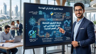 مهندس ناجح يعمل على تصميم مشروع مستدام باستخدام التكنولوجيا الحديثة