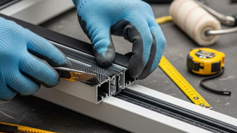 تجهيز إطار النافذة بغشاء EPDM والعزل الحراري - كيفية تركيب النوافذ الهندسية