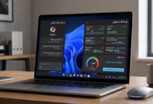 واجهة ويندوز 11 المتطورة في عام 2026 مع شاشة تعرض بيانات الأداء والذكاء الاصطناعي