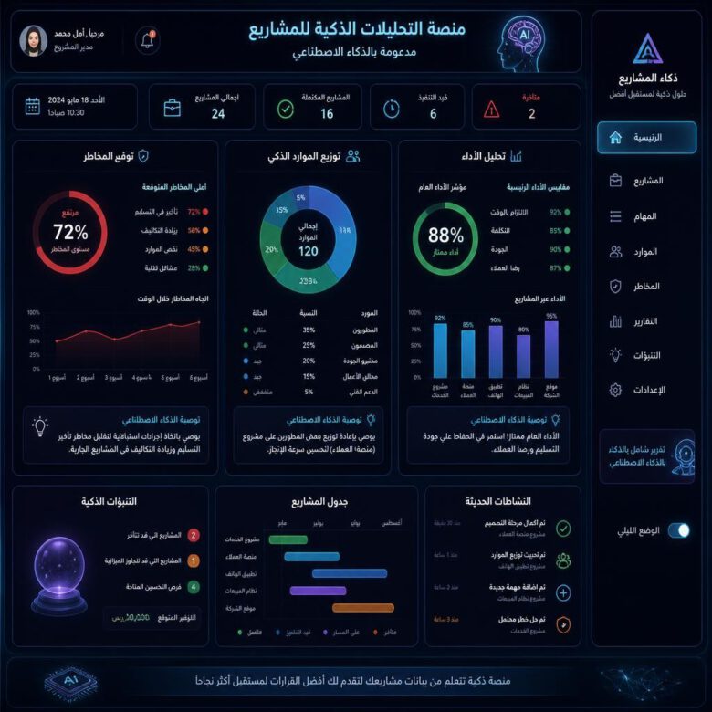 الذكاء الاصطناعي في برامج إدارة المشاريع
