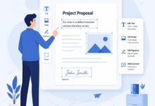 شخص يقوم بتعديل ملف PDF مجانًا باستخدام واجهة رقمية حديثة
