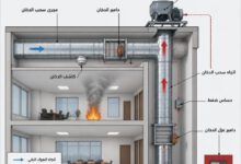 مخطط نظام التحكم بدخان مجاري التكييف والدَمْبَرات والمراوح