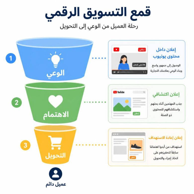 قمع التسويق باستخدام إعلانات الفيديو المدفوعة