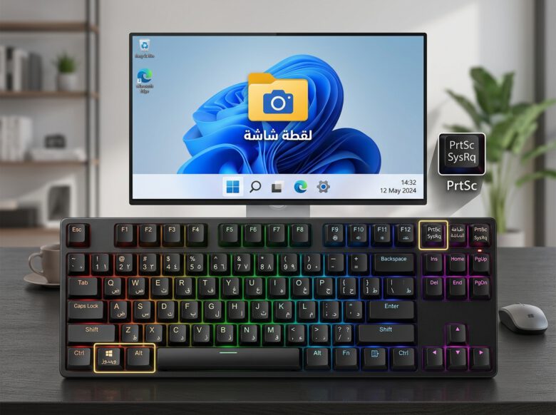 مفتاح Print Screen واختصار ويندوز لحفظ لقطة الشاشة