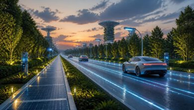 طريق ذكي مستدام لعام 2026 مزود بمسارات شحن استقرائي وحساسات رقمية متطورة