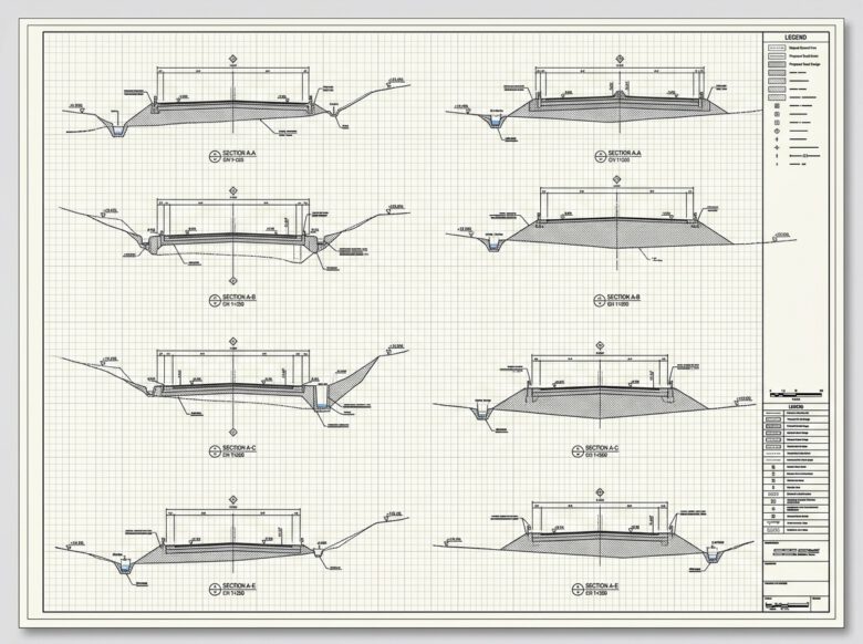 شبكة مقاطع عرضية متعددة لطريق لاستخدامها في المراجعة والكميات - كيفية إنشاء Sample Lines في Civil 3D.